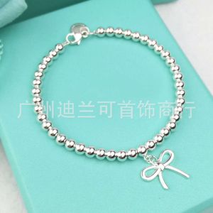 S925 Silber Tiffanyjewelry Herz Anhänger Liebe Buddha Perlenarmband Bugknoten Armband Frau Populär Liebesarmband runde Perlen Hochwertiges Gefühl und Eleganz