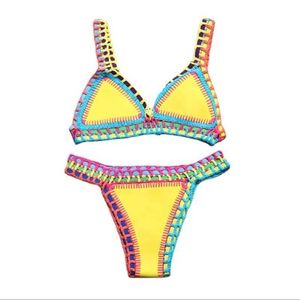 Kvinnors badkläder sexiga bikini kvinnor baddräkt sommar kloropren gummi bikini strand kostym surfing biquini kvinnor baddräkt tvådelar brasiliansk baddräkt j240510