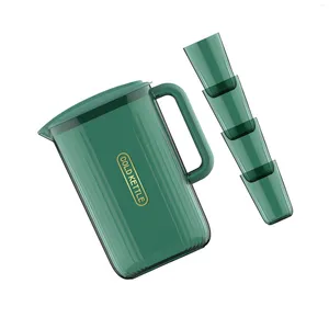 Water Bottles 2.2L Pitcher Heat Resistant For Household Office Cold Juice Jar Green And 4 Cup