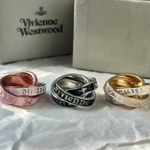 Designer Westwoods High Edition Light Luxury Punk Style Punk Lettera Tre Ring Dynamic Coppia unghie