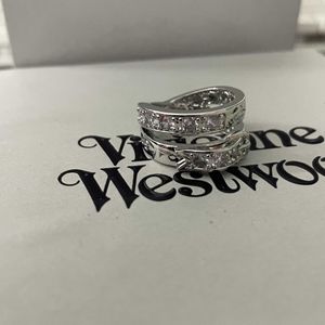 Mode nya Westwoods dubbelskiktade bälthuvud Ring mode lysande diamant saturn par original reproduktion nagel