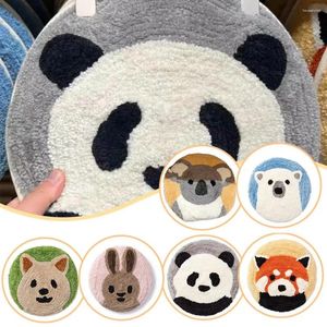 Mattor Cartoon Animal Small Round Rug Flocking Comfort Anti-Slip Room Decor Badrum 40x40cm Mat Living Home Y2A4