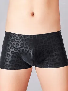 Tentação de shorts masculinos PULHO DE PELA FAUX PADRÃO DE COLA LEOPARD 3D Sexy confortável e encantador Spring Flat Board 6ec3
