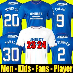 새로운 2024 Glasgow Cyriel Dessers 14 Lammers Football Shirt Kits 클래식 클래식 저지, 고품질의 짧은 상단, 브랜드 스포츠 셔츠 성인 및 어린이 브랜드 티셔츠