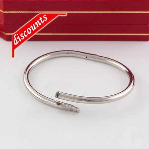 Love Bracelet Gold Brangenchere Bulbões de pulseira de unhas para mulheres mensagens de aço inoxidável liga de braçadeira pulsera pulseras de prata jóias de rosa prata diamante ynah