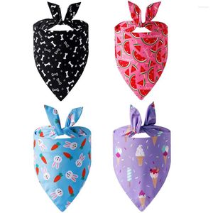 Dog Apparel Bandana Bandana fofa impressão de frutas verão verão macio lenço de triângulo