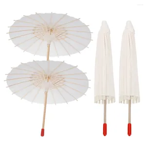 Зонтики 4 шт. Бланк смазанной бумажной зонтики незаконченная масляная бумага для Diy Rain Graffiti Wood Child