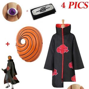 Diğer Festival Parti Malzemeleri 4 Pics Akatsuki Uchiha Tobi Obito Cosplay Kostüm Pelerin Maskesi Cadılar Bayramı Erkek Kadın Baş Bandı Aksesuarları Dhdes