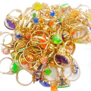 Favor de festa 300pcs metal dourado gema anéis de venda