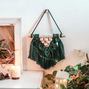 Декоративные фигурки Ins Nordic Style Woven Dark Green Slind Tailry Wanges Mini Home ежедневные подвески для спальни