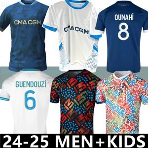 24 25 مرسيليز قمصان كرة القدم الخاصة 2023 2024 Maillot Foot Om Vitinha Guendouzi Gigot Gerson Payet Clauss قمصان كرة القدم الرجال المشجعين موحدين