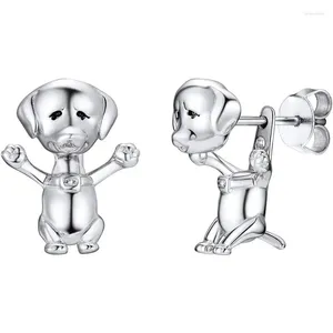 Stud Küpe Kızlar Kulak Piercing Takı 925 STERLING Gümüş Labrador Aile Köpek Kadınlar İçin Hediyeler