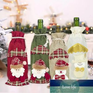 Decorazione natalizia di fascia alta Babbo Natale per bottiglie di vino Ornamenti di Natale Felice anno nuovo arredamento