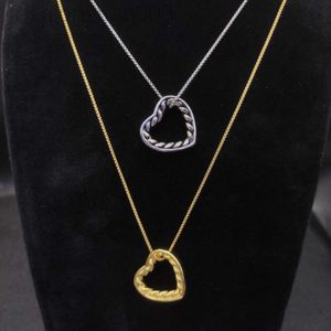 Desginer David Yurma bracelet jewelry n Gold Silver Heart-shaped Necklace Chain with a Thickness of 1.5mm and a Length of 45+5cm Extension Chain