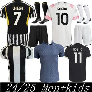 24 25 Joventu Soccer Jerseys Di Maria 2024 Juve Football Thirts Fans Player نسخة Mens Kits Yildiz Maglia Joventus Home Away 3rd Vlahovic Bonucci Kean