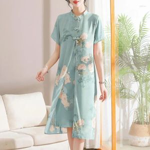 Abiti da festa abito estivo stile cinese migliorato cheongsam femmina a maniche corte chiffon