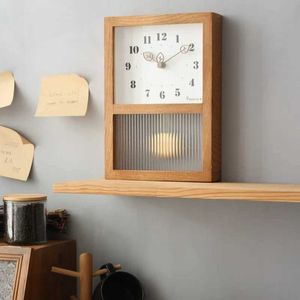 Relógios de parede Japão estilo retro relógio de parede sala de estar pendurada relógio de parede balanço de nogueira sólida Relógio de madeira decoração da decoração do relógio do relógio