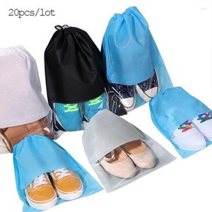 Storage Bags 20pcs Shoes Bag Closet Organizer Non-woven Travel Portable Waterproof Pocket Clothing Classified Hanging 10pcs