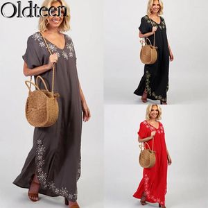 Selling Embroidered Long Dress Summer Fashion Casual Loose Fitting Sun Protection Seaside Vacation Bikini Cover Up