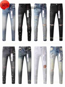 Lila Jeans Männer Jeans Designer Jeans Herren Skinny Jeans Luxus Designer Denim Pant Destressed Ripped Biker Blaues Blau Jean Slim Fit Motorryclej2h2