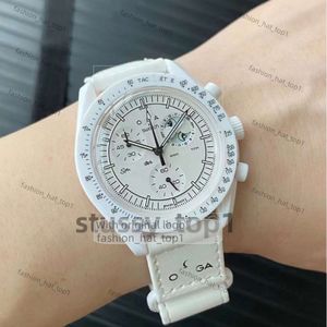 Moonwatch Omg Watch Designer Mission to The Moon Watch Air King Plastics Movement Watch Luxury Ceramic Planet Montre Limited Edition Master White 4dfa