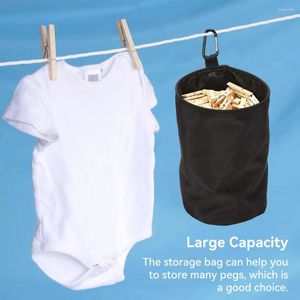 Depolama Çantaları Naylon Clothyline Peg Torbası Taşınabilir Yedek Asma Silindirik Balkon Klipsli Karabinalı Organizatör
