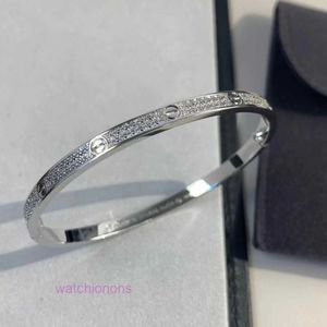 Crrater AAA 1TO1 Original Bangle de luxo V Bracelete estreito de Sky Full Sky estrela para homens e mulheres mesmo estilo 18k rosa banhado a moda amorosa diamante