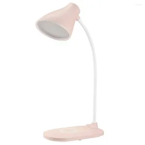 Lampade da tavolo Learning Night Lamp Lampazione da letto 5W Luci di lettura del letto 360 TOUCT Protezione touch Multifunzionale decorazione rosa chiaro