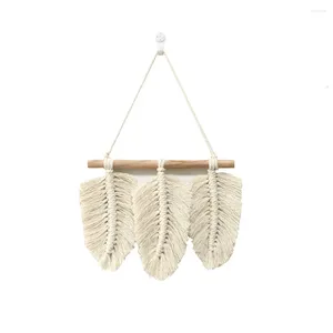 Tapisserier Liten Feather Tassel Wall Hanging Macrame Tapestry Bohemian Home Decor Carpet