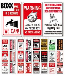 Fai attenzione al cartello del cane che avverte segnale di protezione metallica Dog Sign Decor yard No Trespassing Metal Dog5688764