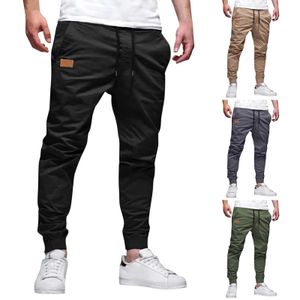 Spodnie męskie spodnie Męskie spodnie Joggers z kieszeniami swobodne spodnie dresowe spodnie sznurka chino spodnie Twill Track rozmiar spodni otwarty Y240513