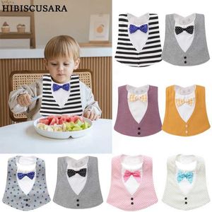 Önlükler geğirme bezleri saf pamuklu bebek bib bebek erkek bib ile yay çocuk ile moda giyim besleme Biblik çocuk tükürük havlu d240513