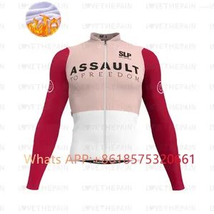 Racing Jackets SLP Winter Long Sleeves Cycling Jersey Thermal Fleece Clothing Man Bike MTB Road Jacket Bicycle Shirt