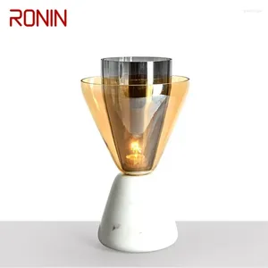 Bordslampor Ronin Contemporary LED Lamp Design White Desk Light Home E27 Dekorativ för foajé Vardagsrum Kontors sovrum