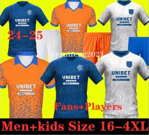 24 25 Glasgow Rangers Soccer Jerseys 2024 2025 Home Blue Sakala Kent Tavernier Morelos Colak Hogan Football Root