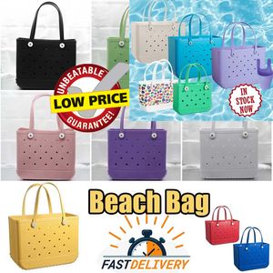 Sacchetti da spiaggia di grande capacità Bogg da donna uomo ascelto spalla tote in plastica in plastica borsetta borsetta pozzo hobo borse per la spesa del weekend di traversa per bambini rosa rosa