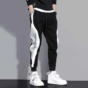 Spodnie męskie Męskie spodnie jesień wersja koreańska pluszowa podszewka do joggingu wojskowe spodnie cargo