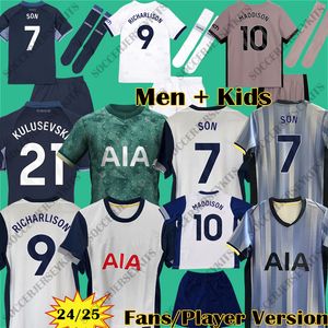 3XL 4XL Son Richarlison Maddison Futbol Formaları Coys Tottenhamsoccer Jersey 2024 Thfc Futbol Gömlek Tottenaham 24 25 Kit Bentancur Erkekler Set Tottenhames Retro