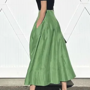 Юбки летняя мягкая и тонкая зеленая юбка
