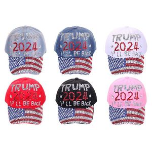 Party Hats Trump 2024 Hat Casual Diamond Baseball Cap Athleisure Justerbar bomull 9 Style Drop Delivery Home Garden Festive Supplies DH5QC