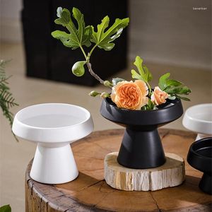 Vases Tall Ceramic Vase Flower Arrangement Utensils Bblack And White Chinese Zen Plate Restaurant Pastry Home Decorations