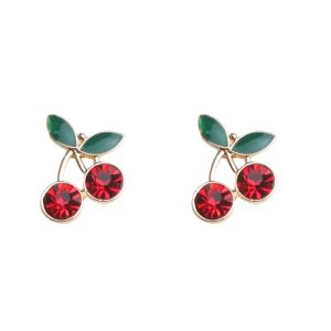 Simple Exquisite Designer Sweet Cherry Earrings for Women Red Cherry Fruit Stud Earring Cute Girl Edition Luxury Jewelry gift