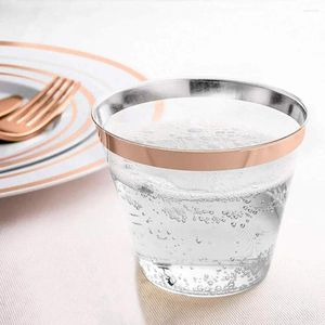 Copas descartáveis falhas 50pcs copo de plástico durável suco especial resistência à pressão ecológica Design delicado