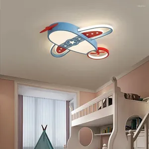 Luzes de teto Modern LED lustre de lustre pendente de escurecimento Padrão de avião decorativo quarto infantil lâmpadas de quarto infantil