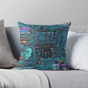 Pillow Turquoise Teal Mix Pattern por Iritof Throw Luxury Case Decorative S Sofás Capas Capas de Natal