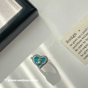 Mode S925 Sterling Silber Westwoods Liebe Saturnring mit hochwertigem Open Design Damen Blue Emaille Nagel