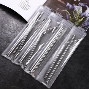 Drinking Straws Stainless Steel Drinkware Reusable Environmental Friendly Metal Set Color Drink Coffee Milk Tea Gifts