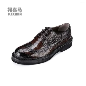 Casual Shoes KEXIMA Hanlante Crocodile Leather Male Business Leisure Lace-up British Brush Color