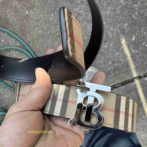 Designer Barbaroy belt fashion buckle genuine leather Silver Metal Plaid Waist Belt 8052779 MC