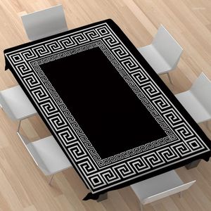 テーブルクロスギリシャの高級テーブルクロスブラックゴールドは、現代のパーティーの幾何学的な長方形のカバーテーブルで使用されています結婚式の装飾40